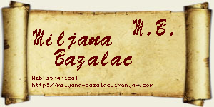 Miljana Bažalac vizit kartica